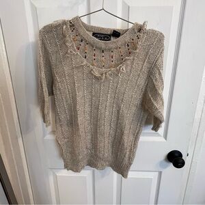 Vintage Joseph Le Bon Knit Top with Fringe Detail
